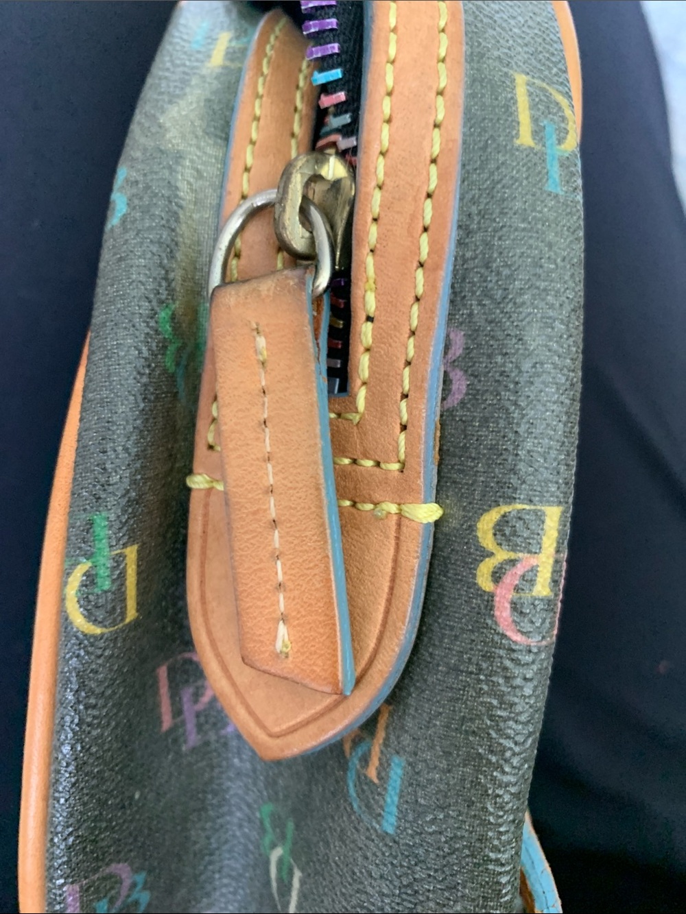 Dooney & Bourke Brown Mini Logo Backpack with Multicolor Accents - Picture 5 of 7